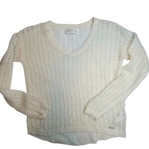 Abercrombie & Fitch Y2K Cozy Open Knit Cream Wool Sweater M With a Flaw